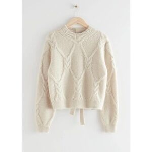 & Other Stories Paris Open Back Cable Knit Sweater